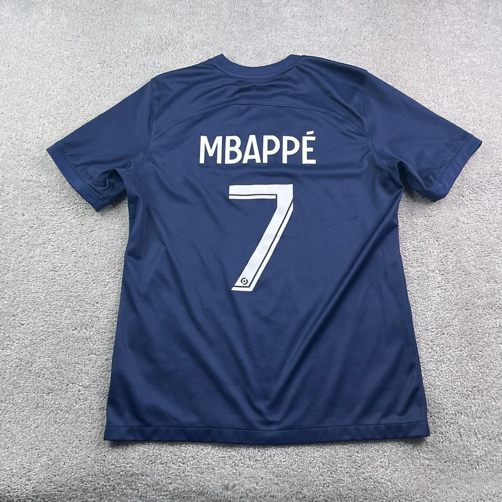Paris Saint Germain Mbappe Jersey Mens Medium Blue Nike Dri Fit Soccer Futbol